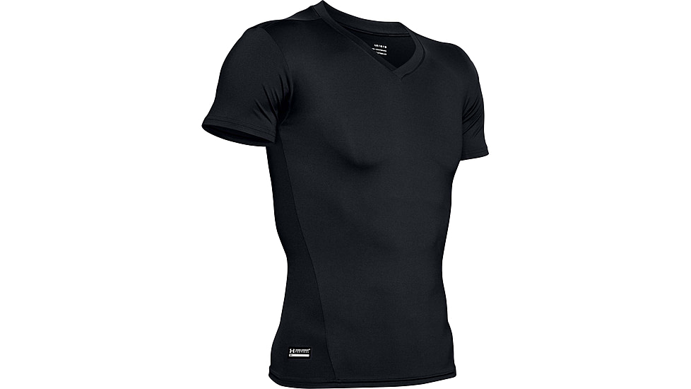 Under Armour Tactical HeatGear Compression V-Neck T-Shirt - Mens, Black, 2X-Large, 12160100012X