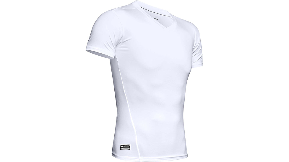 Under Armour Tactical HeatGear Compression V-Neck T-Shirt - Mens, White, 3X-Large, 12160101003X