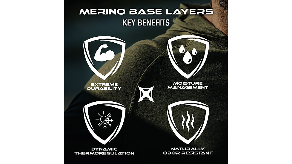 Vertx Merino Base Layer Hoody - Mens, Ranger Green, 2XL, VTX1529RGN2XLNA