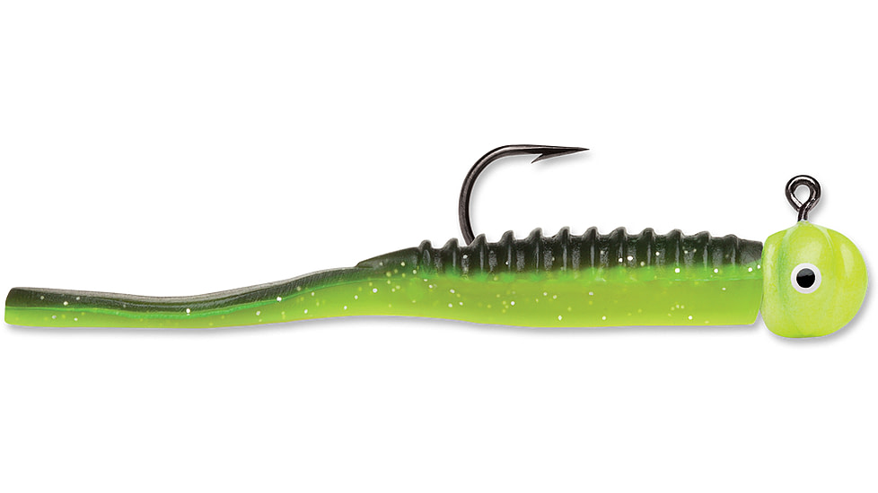 VMC Flap Tail Jig, Black Chartreuse Glow, 1/16oz, FGRJ116BLKCHG