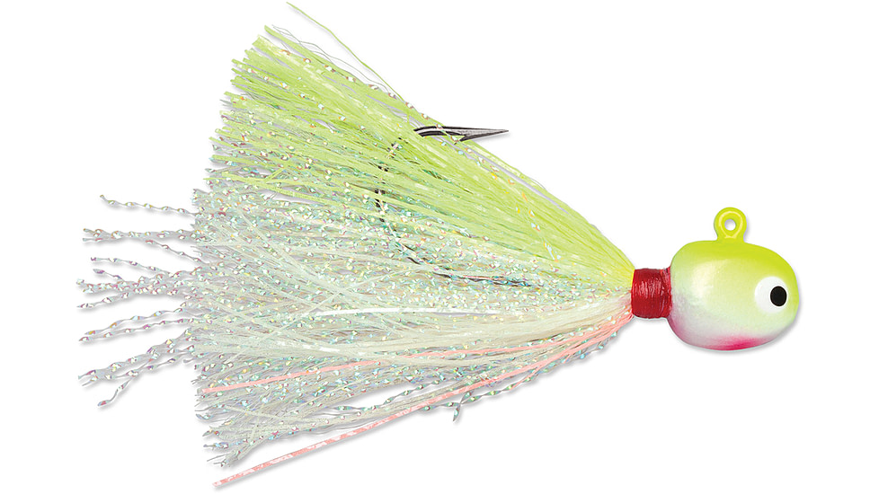 VMC Hot Skirt Glow Jig, Chartreuse White, 1/16oz, HSG116-CHW
