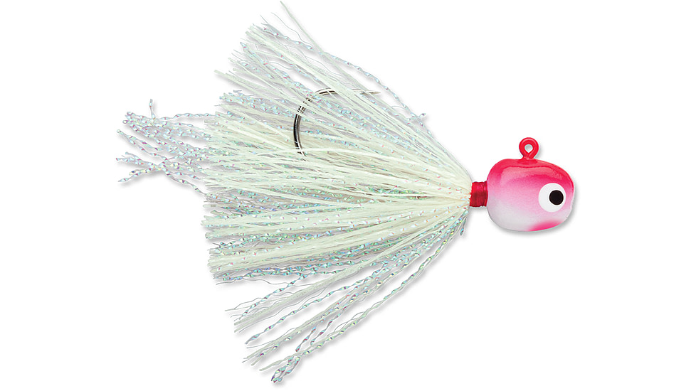 VMC Hot Skirt Glow Jig, Red White, 1/16oz, HSG116-RDWHT