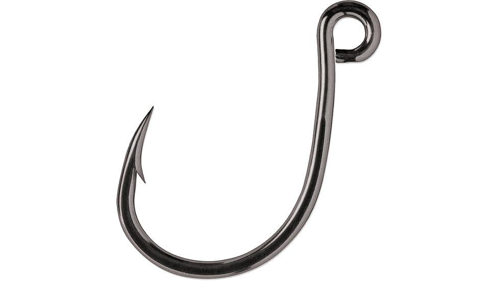 VMC Inline Single Hook 4X Strong, Wide Gap, Needle Point, Coastal Black, Size #3/0, 6/Pack, ILS#3/0CBPP
