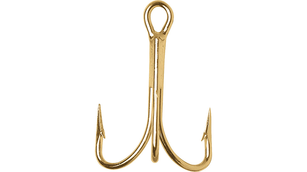 VMC Treble Hook with Cut Point, Forged OShaughnessy, Standard Wire, Gold, Size 14, 6 Per Pack, 9617GO#14PP