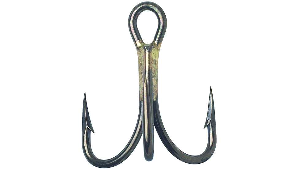 VMC Treble Hook with Cut Point, Short Shank OShaughnessy, Heavy Wire, Black Nickel, Size 4, 25 Per Pack, 9626BN#4C