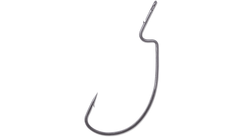 VMC XL Wide Gap Worm Hook, Black Nickel, #1/0, 6319BN#1/0PP