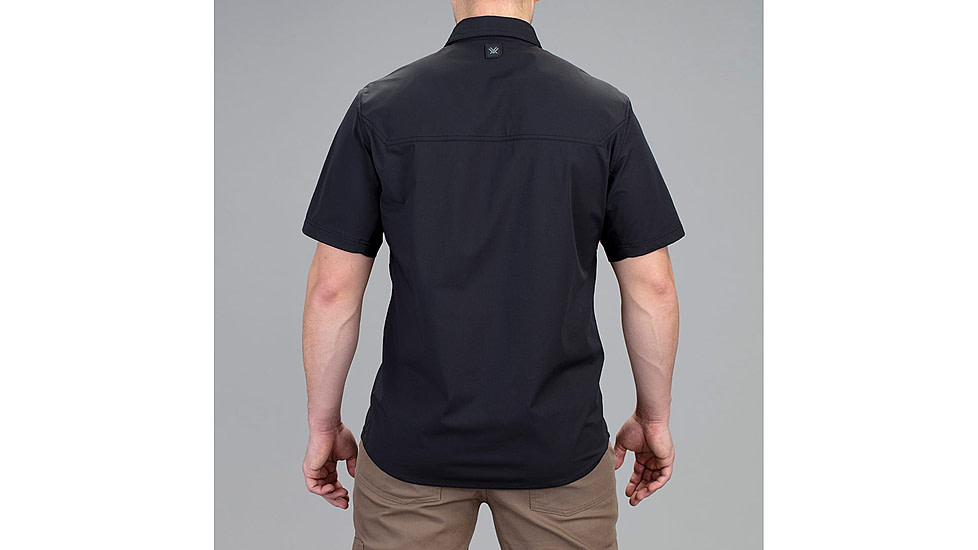 Vortex Callsign Short Sleeve Button Up - Mens, Black, Medium, 121-36-BLKM