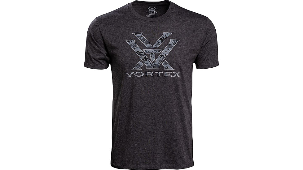 Vortex Camo Logo Short Sleeve T-Shirt - Mens, Charcoal Heather, 3X, 120-15-CHH3X