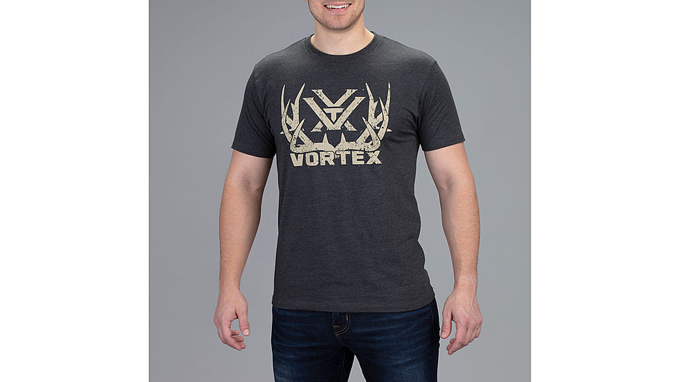 Vortex Full Tine Short Sleeve T-Shirt - Mens, Charcoal Heather, Large, 121-45-CHHL