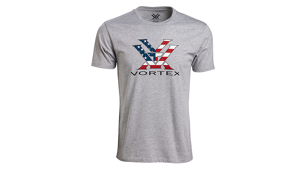 Vortex Stars and Stripes Short Sleeve T-Shirts - Men's, Grey Heather, 4X, 121-13-GHT4X