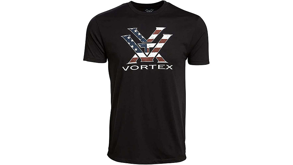 Vortex Stars and Stripes Short Sleeve T-Shirts - Mens, Black, XL, 121-13-BLKXL
