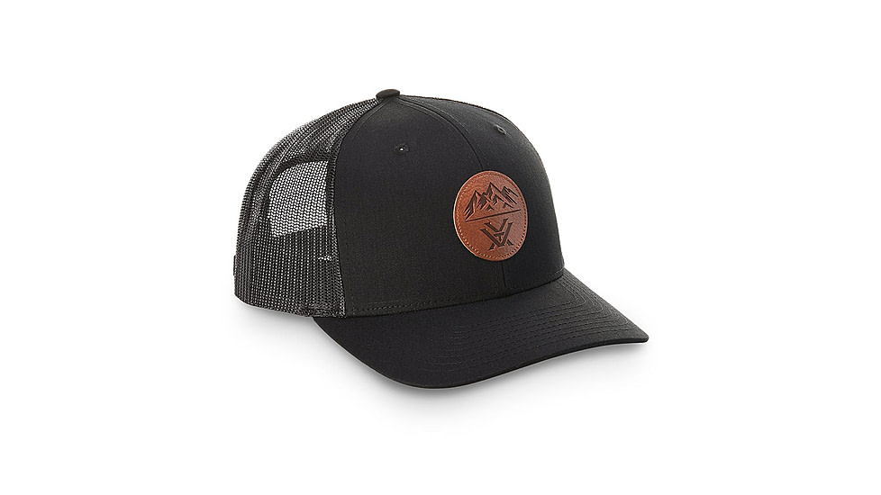 Vortex Three Peaks Cap w/Leather Patch - Mens, Black, One Size, 121-01-BLK