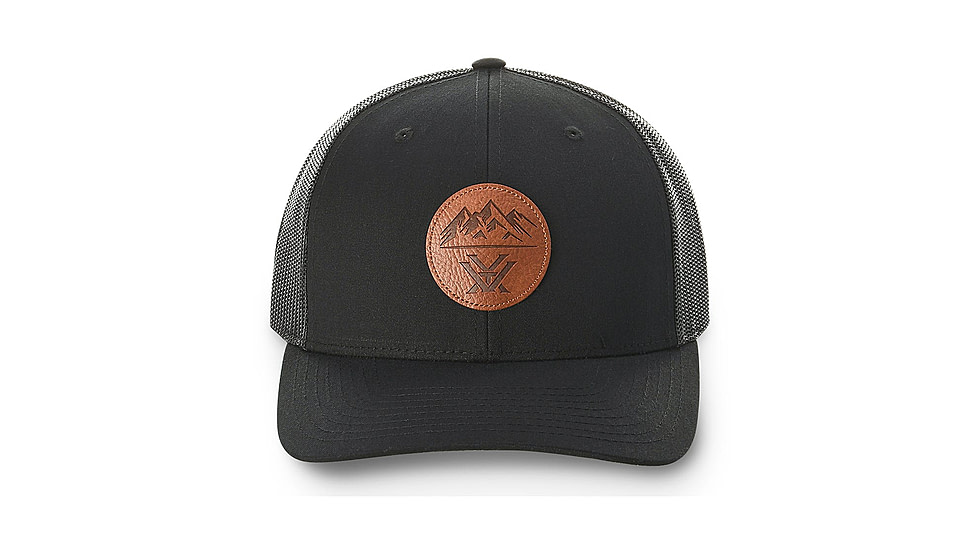 Vortex Three Peaks Cap w/Leather Patch - Mens, Black, One Size, 121-01-BLK