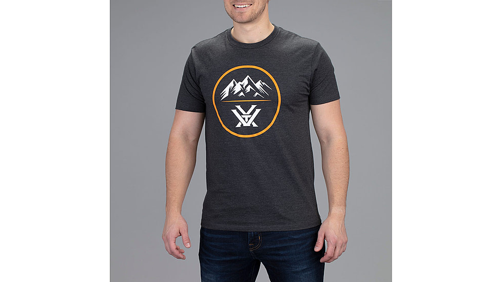 Vortex Three Peaks Short Sleeve T-Shirt - Mens, Charcoal Grey, 2XL, 121-10-CHH2X