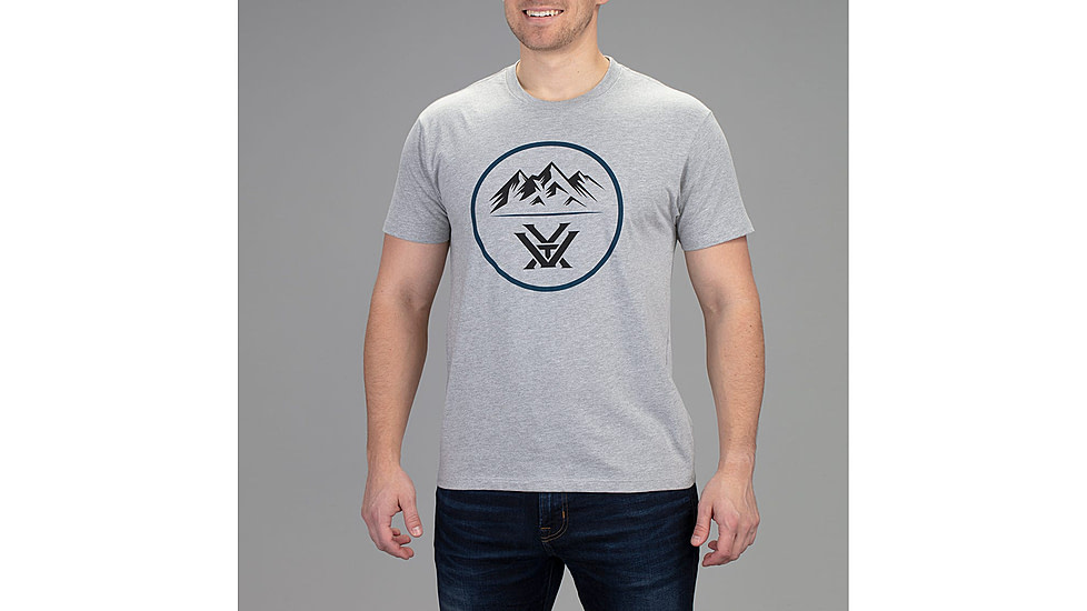 Vortex Three Peaks Short Sleeve T-Shirt - Mens, Heather Grey, Large, 121-10-GHTL