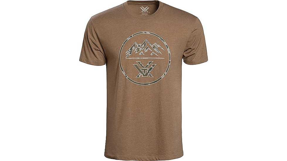 Vortex Three Peaks Short Sleeve T-Shirts - Mens, Coyote Heather, XL, 121-10-CHEXL