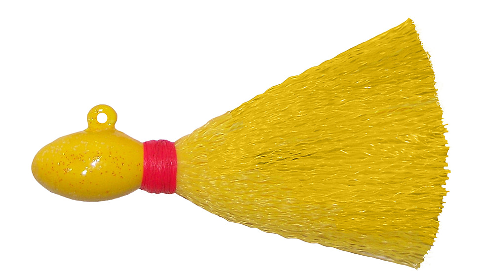 Wahoo Fishing Products Wahoo Egg Head Pompano Jig, 1/4 oz, 1/0 Hook, Hand-tied Nylon,Yellow, 3/Bag, WAH-PPJ14-2