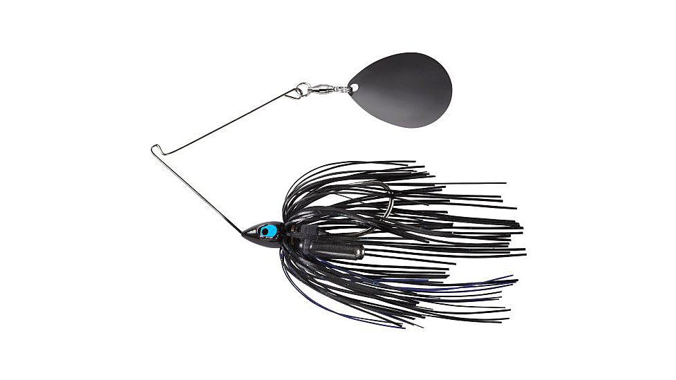 War Eagle 3/4 Night Time Painted Head Single Colorado, Black Nickel Spinnerbait Black Blue, WE34PSBN55
