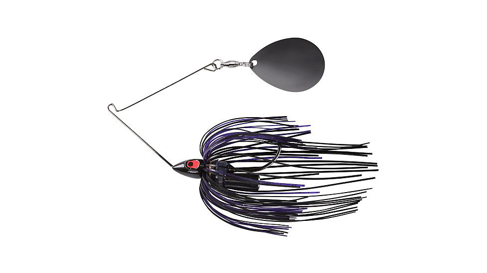 War Eagle Night Time Single Colorado Painted Head Spinnerbait, Black Nickel Black Purple, 1/2oz, WE12PSBN56