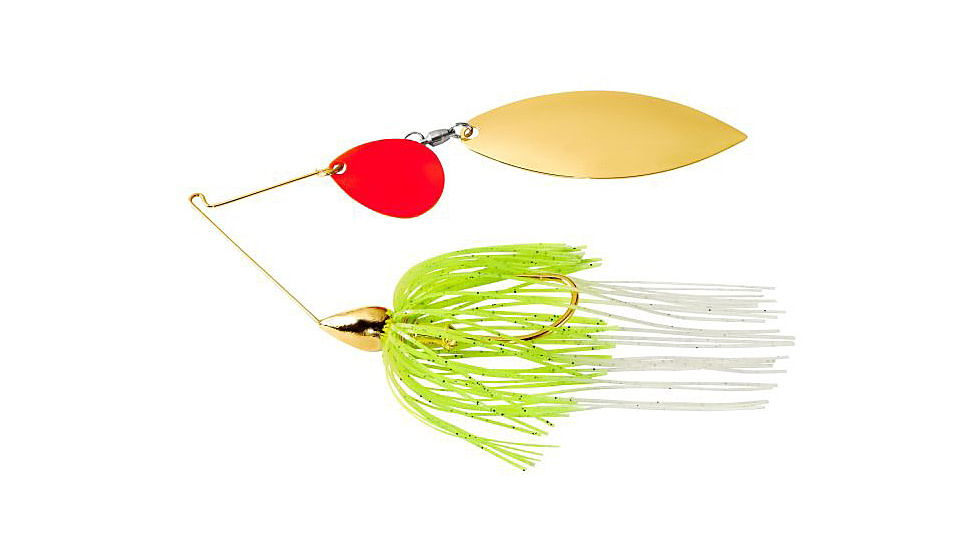 War Eagle Trokar Spinnerbait, Tandem Willow, Red Kick, Gold Frame, White Chart, 3/8oz, WE38GTRK02