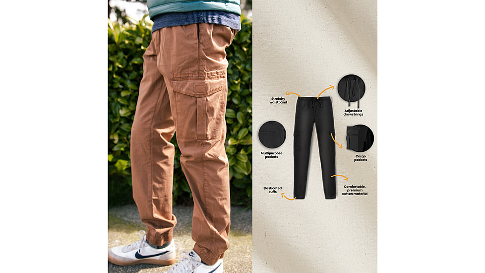 White Duck Cargo Stretch Jogger Pants - Mens, Caramel, Large, WD-JPC-CA-03