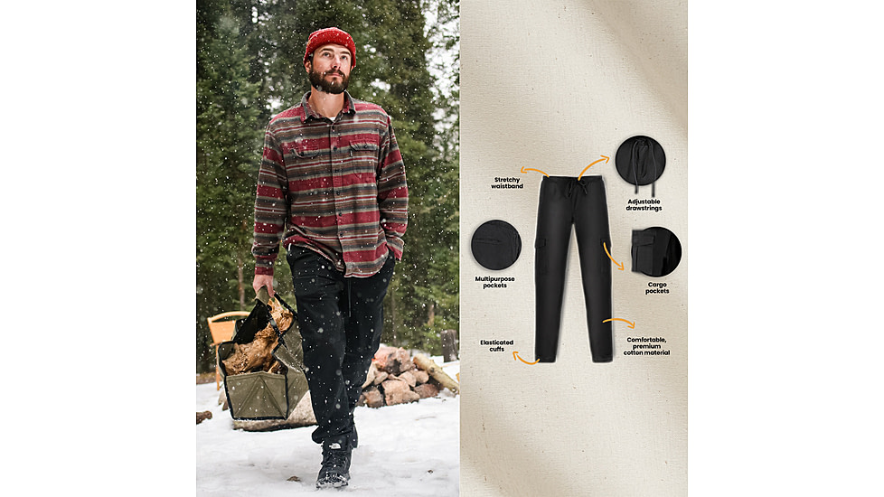 White Duck Essential Stretch Jogger Pants - Mens, Black, Large, WD-JP-BL-03