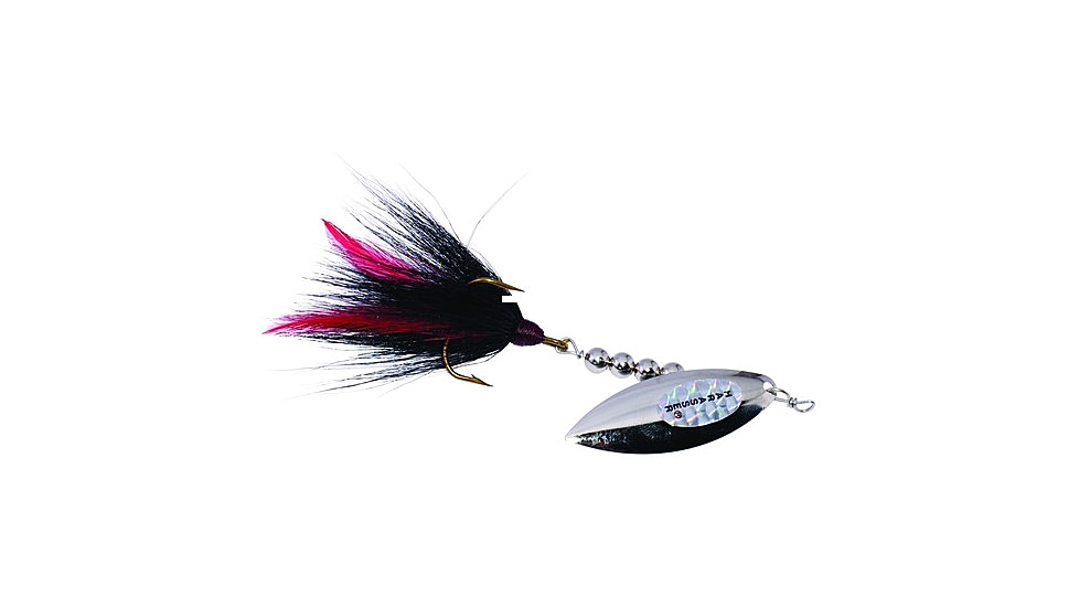 Windels Tackle Company Pike Harasser Magnum Bucktail Spinner, 5/0 Hook, Black/Silver, #5 Blade, 6in, 3/4oz, PHM-15