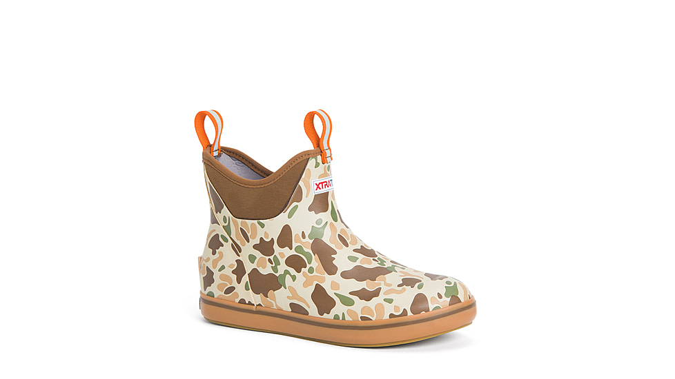 Xtratuf 6 in Ankle Deck Boot - Men's, Basic Duck Camo/Indian Tan/Bison, 7, XMAB-DCAM-CAM-070