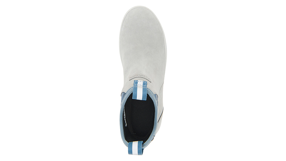 Xtratuf Leather 6 in Ankle Deck Boot - Womens, Gray/Isa Dolphin/Blue Mirage/Waveprint, 7.5, XWAL-1BG-GRY-075