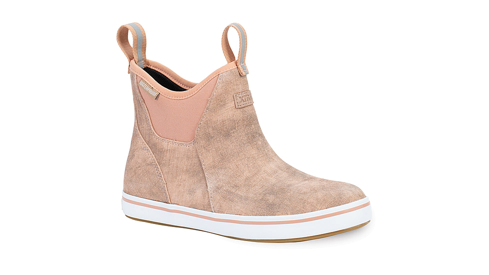 Xtratuf Leather 6 in Ankle Deck Boot - Women's, Pink/Late Add/Wave Wash/Caf Cream, 10, XWAL-400-PNK-100