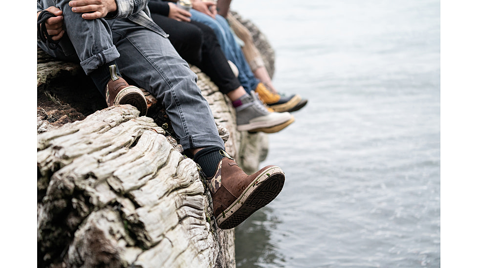 Xtratuf Leather 6in Ankle Deck Boot - Mens, Brunette/Chocolate Brown/Duck Camo, 8, XAL-DCAM-BRN-080