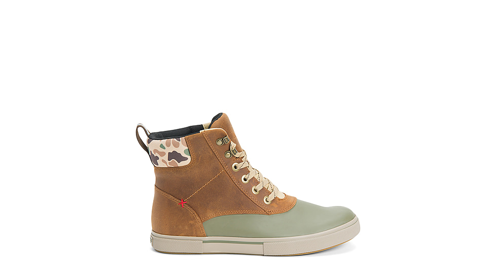 Xtratuf Leather Ankle Deck Boot Lace Shoe - Mens, Cathay Spice/Burnt Olive/Duck Camo, 13, LAL-700-ORG-130
