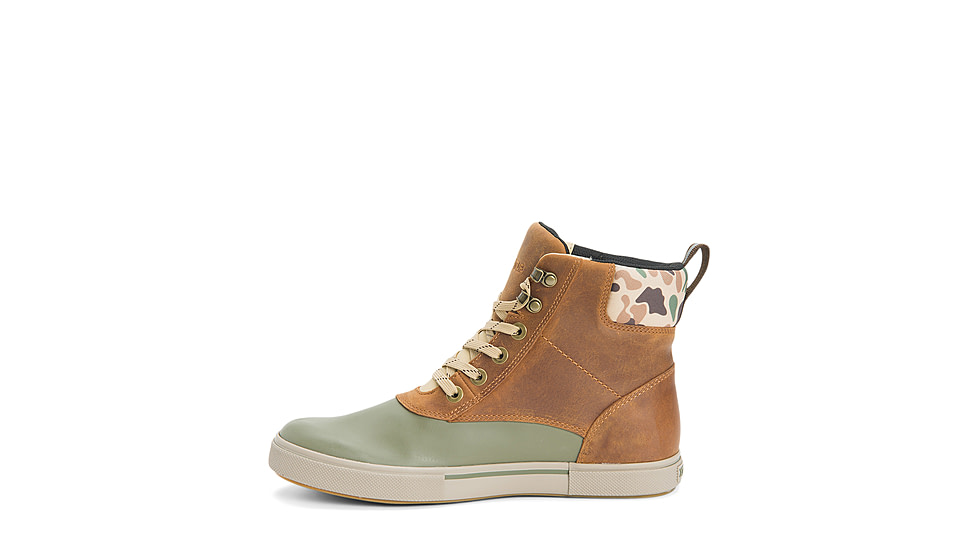 Xtratuf Leather Ankle Deck Boot Lace Shoe - Mens, Cathay Spice/Burnt Olive/Duck Camo, 13, LAL-700-ORG-130