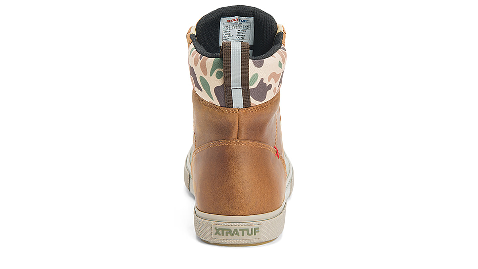 Xtratuf Leather Ankle Deck Boot Lace Shoe - Mens, Cathay Spice/Burnt Olive/Duck Camo, 13, LAL-700-ORG-130