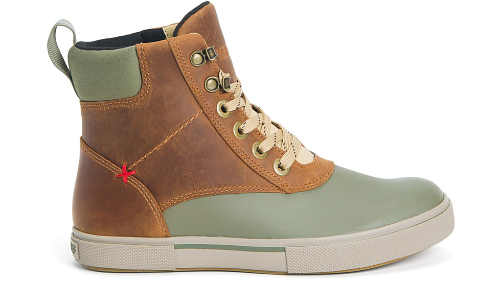 Xtratuf Leather Ankle Deck Boot Lace Shoe - Womens, Cathay Spice/Burnt Olive, 5.5, LALW-700-ORG-055
