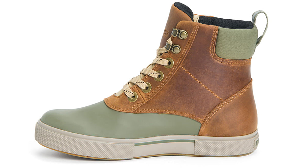 Xtratuf Leather Ankle Deck Boot Lace Shoe - Womens, Cathay Spice/Burnt Olive, 5.5, LALW-700-ORG-055