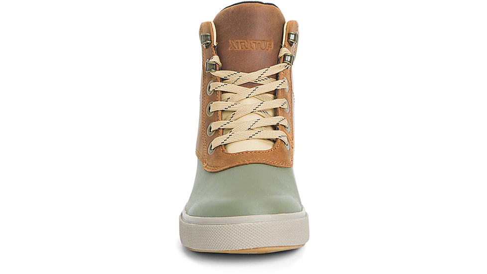 Xtratuf Leather Ankle Deck Boot Lace Shoe - Womens, Cathay Spice/Burnt Olive, 5.5, LALW-700-ORG-055