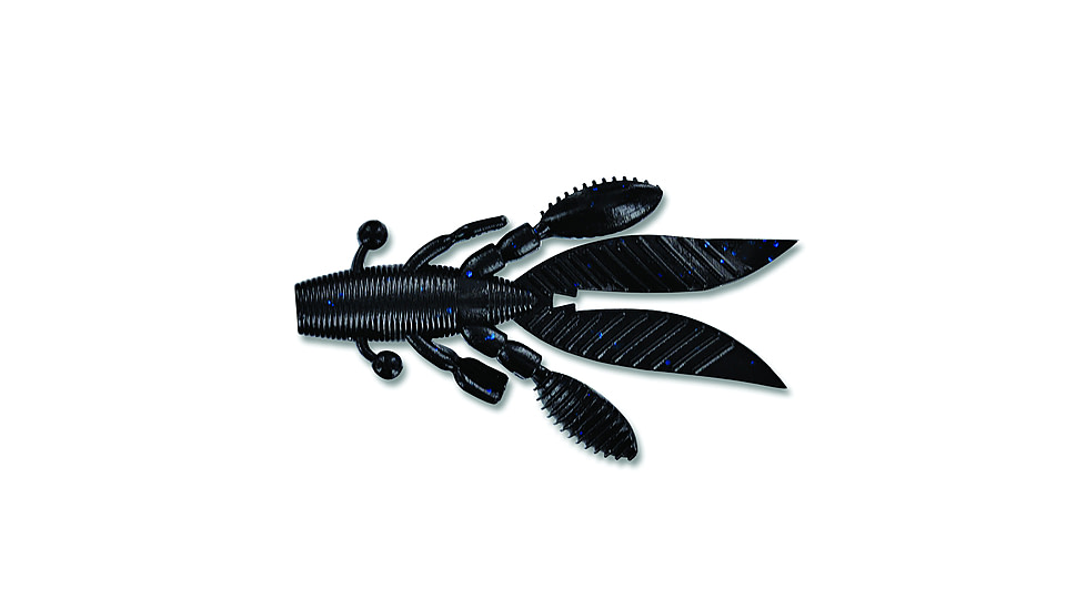 Yamamoto Baits Flappin Hog Creature Bait, 4.5in, 5pk, Black with Large Blue, FHL-05-021