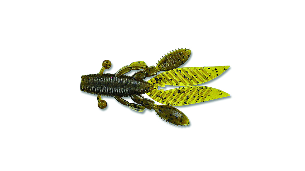 Yamamoto Baits Flappin Hog Creature Bait, 4.5in, 5pk, Green Pumpkin with Large Black, FHL-05-297