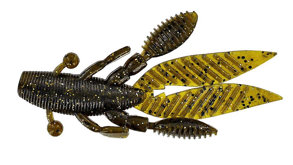 Yamamoto Baits Flappinft Hog Creature Bait, 7, 3.75in, Green Pumpkin Magic, YAM-FH-07-355