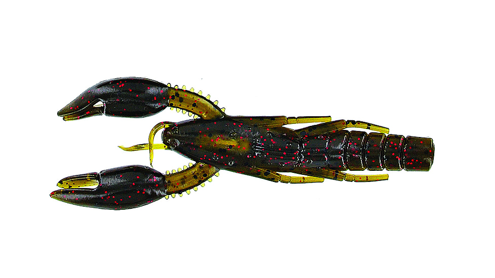 Yamamoto Baits PsychoDad Crawdad Bait, 4in, 5pk, Green Pumpkin Red, 3K-05-369