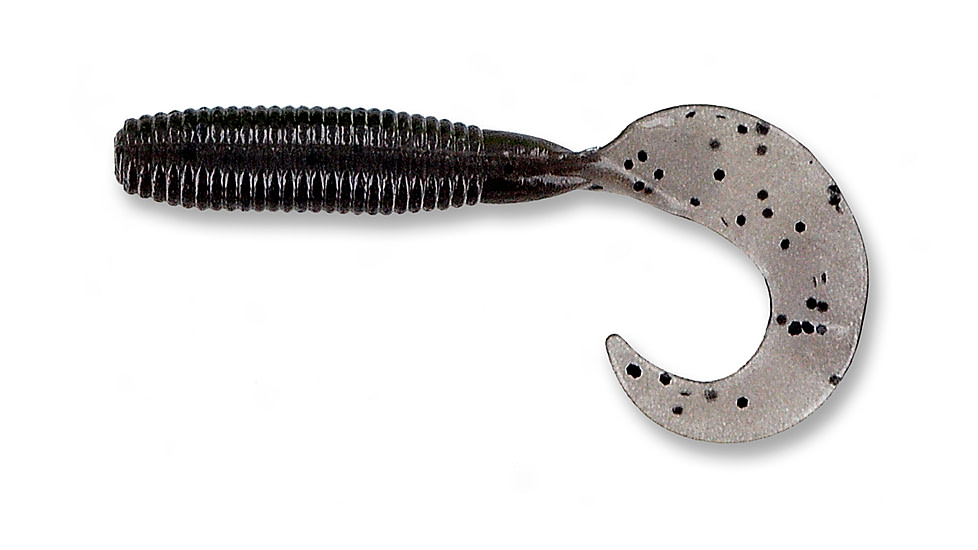 Yamamoto Baits Single Tail Grub 4in, 20pk, Cinnamon Brown with Large Black, 40-20-176