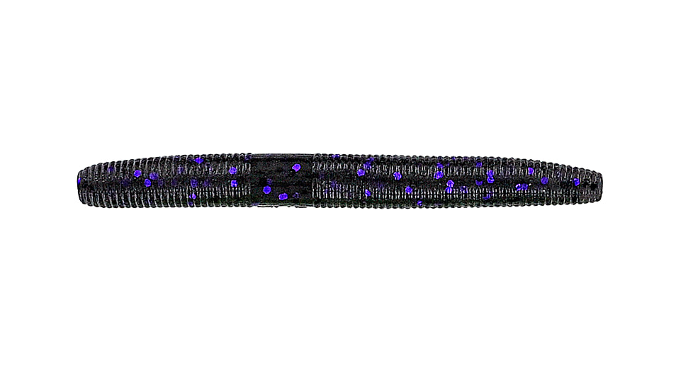 Yamamoto Baits Slim Senko Worm, 10, 3in, Smoke/Black &amp; Purple Flake, YAM-9B-10-157
