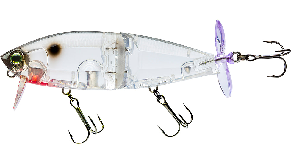 Yo-Zuri 3DB Wake Prop Floating Lure, 105mm, 4-1/8in, Clear Shad, R1476 TMSH