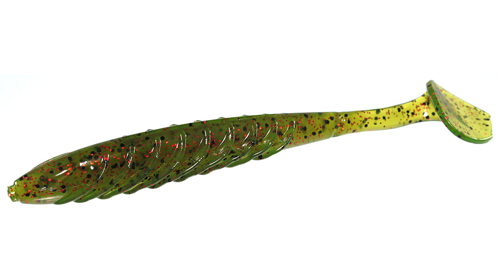 Yum Pulse Swimbait-Soft Plastic Swimbaits, 8 Pack, 4.5in, Watermelon/Red Flake, YPL402