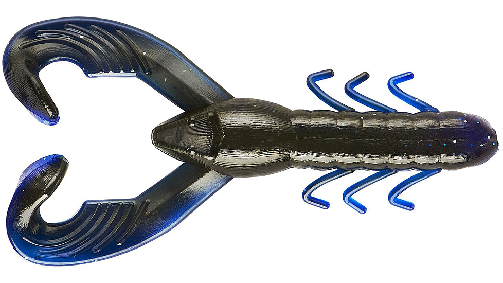 Yum Christie Craw Swim Bait, 8 Pack, 3.5in, Black Blue Shadow, YCW3143