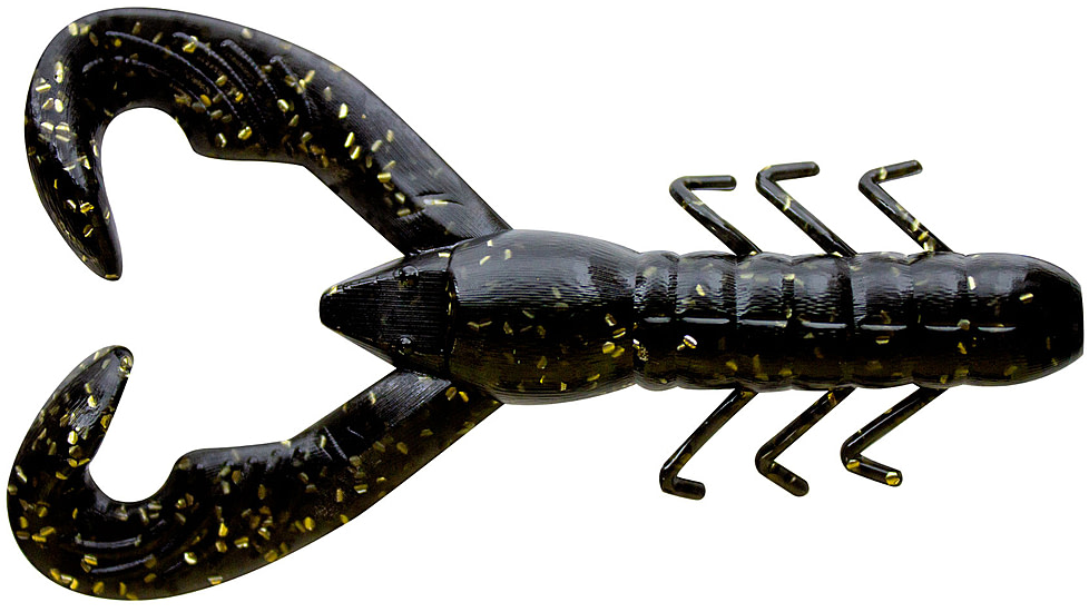 Yum Christie Craw Swim Bait, 8 Pack, 3.5in, Black Gold Flake, YCW3274
