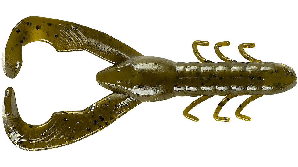 Yum Christie Craw Swim Bait, 8 Pack, 3.5in, Green Pumpkin Flash, YCW3276