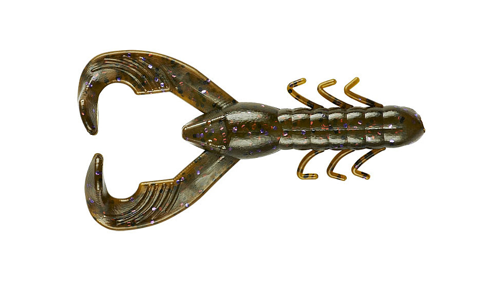 Yum Christie Craw Swim Bait, 8 Pack, 3.5in, Green Pumpkin Purple Flake 8, YCW344