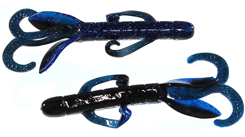Yum Christie Critter Swim Bait, 10 Pack, 3.5in, Black/Blue Shadow, YCR3143